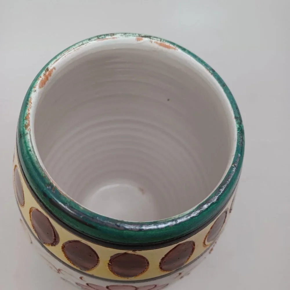 Vintage Italian Vase Hand Painted 8